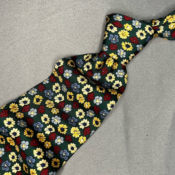 Brooks Brothers Other - Men’s Brooks Brothers Green Blue Yellow Blue Floral Designer Regular Silk Tie